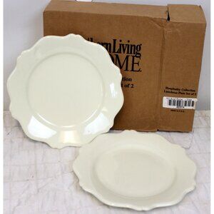 Southern Living Gail Pittman Cream White 2 Luncheon Plate Hospitality Collection